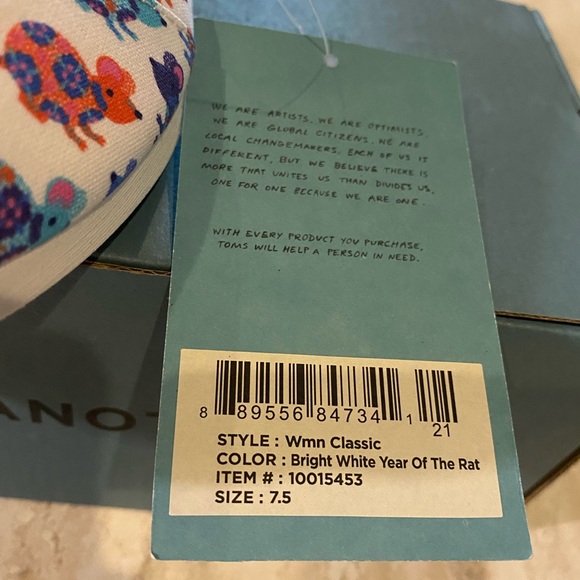 🌺 Host Pick🌺 NWT NIB Toms Year of the Rat Print Slip On Shoes, 7.5 - Picture 9 of 12